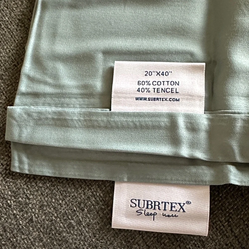 NEW SUBRTEX Luxury Cotton Pillowcase Set for Hair and Skin - Tencel Shams 2-Pack